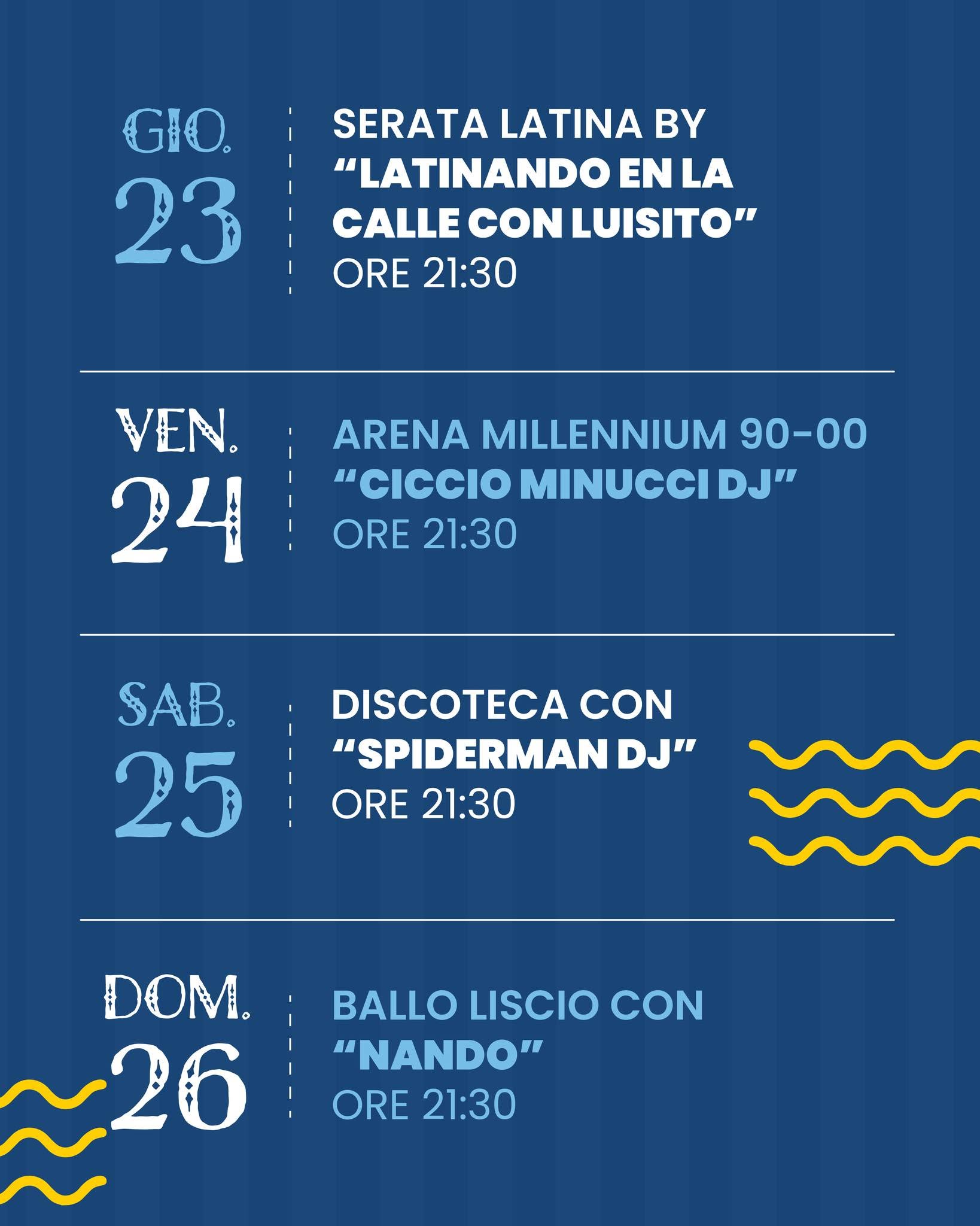 Weekend Finale dal 23 di luglio